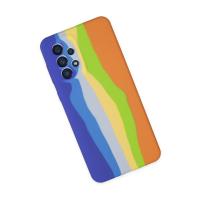 Newface Samsung Galaxy A53 5G Kılıf Ebruli Lansman Silikon - Mavi-Turuncu