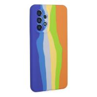 Newface Samsung Galaxy A53 5G Kılıf Ebruli Lansman Silikon - Mavi-Turuncu