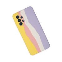 Newface Samsung Galaxy A53 5G Kılıf Ebruli Lansman Silikon - Sarı-Mavi