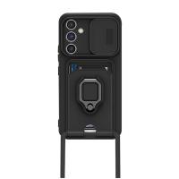 Newface Samsung Galaxy A24 4G Kılıf Zuma Kartvizitli Yüzüklü Silikon - Siyah