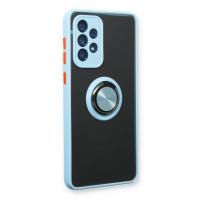 Newface Samsung Galaxy A73 5G Kılıf Montreal Yüzüklü Silikon Kapak - Buz Mavi