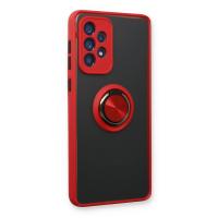 Newface Samsung Galaxy A73 5G Kılıf Montreal Yüzüklü Silikon Kapak - Kırmızı