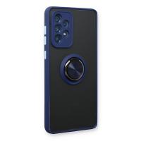 Newface Samsung Galaxy A73 5G Kılıf Montreal Yüzüklü Silikon Kapak - Lacivert