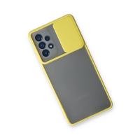 Newface Samsung Galaxy A73 5G Kılıf Palm Buzlu Kamera Sürgülü Silikon - Sarı