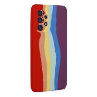 Newface Samsung Galaxy A73 5G Kılıf Ebruli Lansman Silikon - Kırmızı-Mor