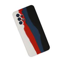 Newface Samsung Galaxy A73 5G Kılıf Ebruli Lansman Silikon - Beyaz-Siyah