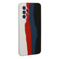 Newface Samsung Galaxy A73 5G Kılıf Ebruli Lansman Silikon - Beyaz-Siyah