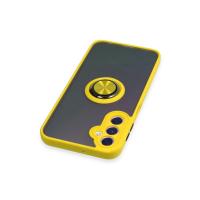 Newface Samsung Galaxy A24 4G Kılıf Montreal Yüzüklü Silikon Kapak - Sarı