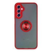 Newface Samsung Galaxy A24 4G Kılıf Montreal Yüzüklü Silikon Kapak - Kırmızı