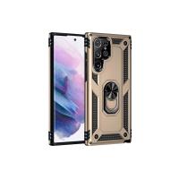 Newface Samsung Galaxy S21 Ultra Kılıf Sofya Yüzüklü Silikon Kapak - Gold