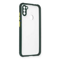 Newface Samsung Galaxy A11 Kılıf Miami Şeffaf Silikon - Koyu Yeşil