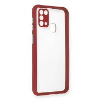 Newface Samsung Galaxy M31 Kılıf Miami Şeffaf Silikon - Fuşya