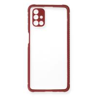 Newface Samsung Galaxy M51 Kılıf Miami Şeffaf Silikon - Fuşya