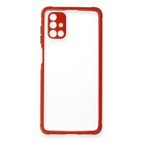 Newface Samsung Galaxy M51 Kılıf Miami Şeffaf Silikon - Kırmızı