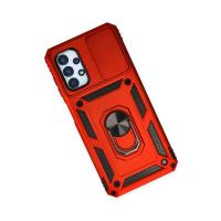 Newface Samsung Galaxy A13 4G Kılıf Pars Lens Yüzüklü Silikon - Kırmızı