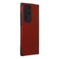 Newface Samsung Galaxy S22 Ultra Kılıf Loop Deri Silikon - Kırmızı