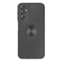 Newface Samsung Galaxy A14 4G Kılıf Montreal Yüzüklü Silikon Kapak - Siyah