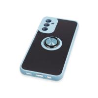 Newface Samsung Galaxy A14 4G Kılıf Montreal Yüzüklü Silikon Kapak - Buz Mavi