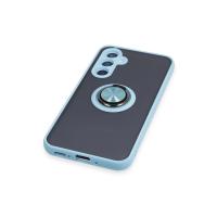 Newface Samsung Galaxy A54 5G Kılıf Montreal Yüzüklü Silikon Kapak - Buz Mavi