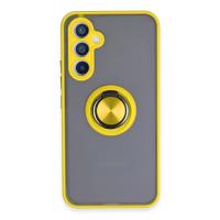 Newface Samsung Galaxy A54 5G Kılıf Montreal Yüzüklü Silikon Kapak - Sarı