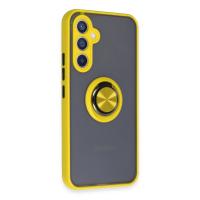 Newface Samsung Galaxy A54 5G Kılıf Montreal Yüzüklü Silikon Kapak - Sarı