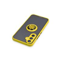 Newface Samsung Galaxy A54 5G Kılıf Montreal Yüzüklü Silikon Kapak - Sarı