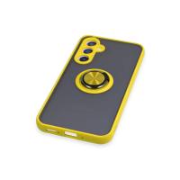 Newface Samsung Galaxy A54 5G Kılıf Montreal Yüzüklü Silikon Kapak - Sarı