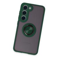 Newface Samsung Galaxy S23 Kılıf Montreal Yüzüklü Silikon Kapak - Yeşil
