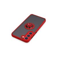 Newface Samsung Galaxy S23 Plus Kılıf Montreal Yüzüklü Silikon Kapak - Kırmızı