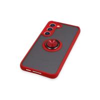 Newface Samsung Galaxy S23 Plus Kılıf Montreal Yüzüklü Silikon Kapak - Kırmızı