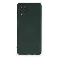 Newface Samsung Galaxy A12 Kılıf Nano içi Kadife Silikon - Koyu Yeşil