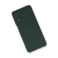 Newface Samsung Galaxy A12 Kılıf Nano içi Kadife Silikon - Koyu Yeşil