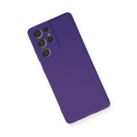 Newface Samsung Galaxy S21 Ultra Kılıf Nano içi Kadife Silikon - Mor