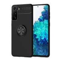 Newface Samsung Galaxy S21 Plus Kılıf Range Yüzüklü Silikon - Siyah