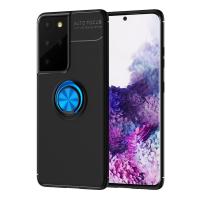 Newface Samsung Galaxy S21 Ultra Kılıf Range Yüzüklü Silikon - Siyah-Mavi