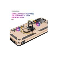 Newface Samsung Galaxy A52 Kılıf Sofya Yüzüklü Silikon Kapak - Gold