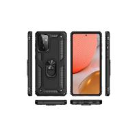 Newface Samsung Galaxy A72 Kılıf Sofya Yüzüklü Silikon Kapak - Siyah