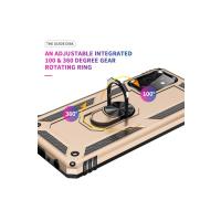 Newface Samsung Galaxy A72 Kılıf Sofya Yüzüklü Silikon Kapak - Gold