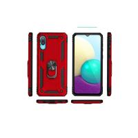 Newface Samsung Galaxy A02 Kılıf Sofya Yüzüklü Silikon Kapak - Kırmızı