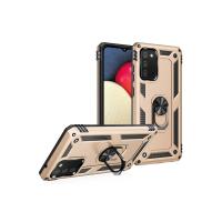 Newface Samsung Galaxy A02S Kılıf Sofya Yüzüklü Silikon Kapak - Gold