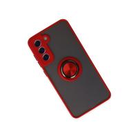 Newface Samsung Galaxy S21 FE Kılıf Montreal Yüzüklü Silikon Kapak - Kırmızı