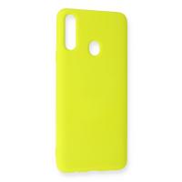 Newface Samsung Galaxy A20S Kılıf Nano içi Kadife Silikon - Sarı