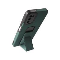 Newface Samsung Galaxy A03S Kılıf Mega Standlı Silikon - Yeşil