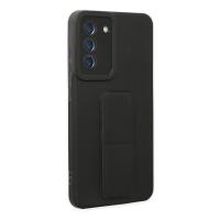 Newface Samsung Galaxy S21 FE Kılıf Mega Standlı Silikon - Siyah