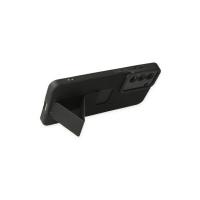 Newface Samsung Galaxy S21 FE Kılıf Mega Standlı Silikon - Siyah