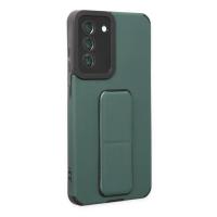 Newface Samsung Galaxy S21 FE Kılıf Mega Standlı Silikon - Yeşil