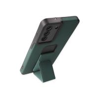 Newface Samsung Galaxy S21 FE Kılıf Mega Standlı Silikon - Yeşil