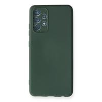 Newface Samsung Galaxy A32 Kılıf Nano içi Kadife Silikon - Koyu Yeşil
