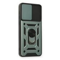 Newface Samsung Galaxy A02 Kılıf Pars Lens Yüzüklü Silikon - Yeşil