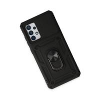 Newface Samsung Galaxy A72 Kılıf Pars Lens Yüzüklü Silikon - Siyah